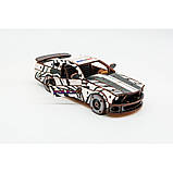 Дерев'яний 3D конструктор "Muscle car GT" Puz-00639, 162 деталі, білий, фото 6