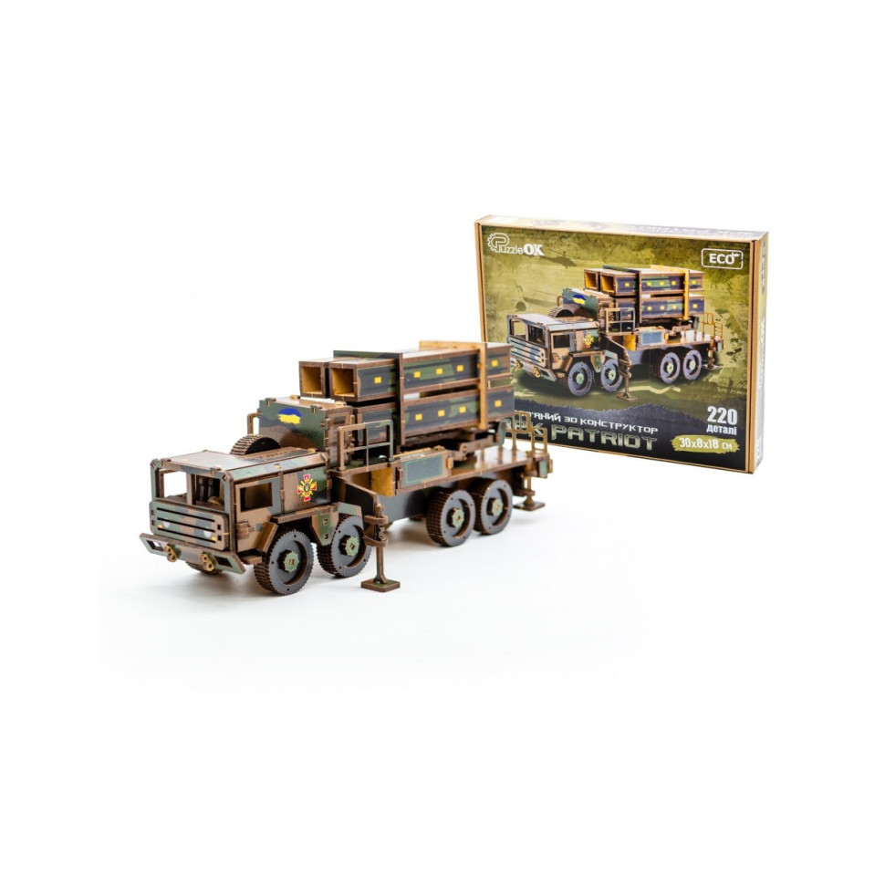 Дерев'яний 3D конструктор "ЗРК Patriot" Арт-25220, 220 деталей, фото 1