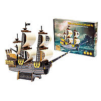 Дерев'яний 3D конструктор "Піратський корабель" Puz-00928, 196 деталей