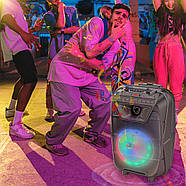 Портативна колонка Bluetooth на акумуляторі з підсвічуванням, мікрофоном та пультом ZQS8121, фото 2