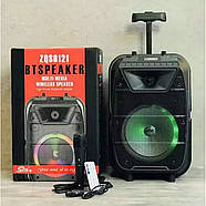 Портативна колонка Bluetooth на акумуляторі з підсвічуванням, мікрофоном та пультом ZQS8121, фото 4