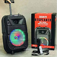 Портативна колонка Bluetooth на акумуляторі з підсвічуванням, мікрофоном та пультом ZQS8121, фото 3