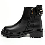 Сапожки чорні жіночі із замком шкіряні з вовною Mida 44261(1Ш) розмір 36, фото 2