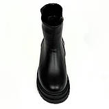 Сапожки чорні жіночі із замком шкіряні з вовною Mida 44261(1Ш) розмір 36, фото 3