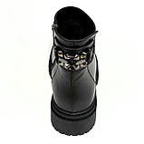 Сапожки чорні жіночі із замком шкіряні з вовною Mida 44261(1Ш) розмір 36, фото 6