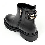 Сапожки чорні жіночі із замком шкіряні з вовною Mida 44261(1Ш) розмір 36, фото 5