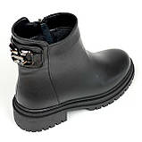 Сапожки чорні жіночі із замком шкіряні з вовною Mida 44261(1Ш) розмір 36, фото 7