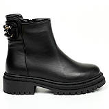 Сапожки чорні жіночі із замком шкіряні з вовною Mida 44261(1Ш) розмір 36, фото 4