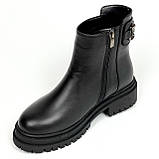 Сапожки чорні жіночі із замком шкіряні з вовною Mida 44261(1Ш) розмір 36, фото 8