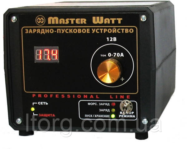 ПУСКО-ЗАРЯДНА СТРІВІСТЬ MASTER WATT ДЛЯ АВТОМОСТИЛЬНИХ АКУМУЛЯТОРІВ 12 В 70 А 3-Х РЕЖИМНЕ (ЦІФР. АМПЕРМЕТР)
