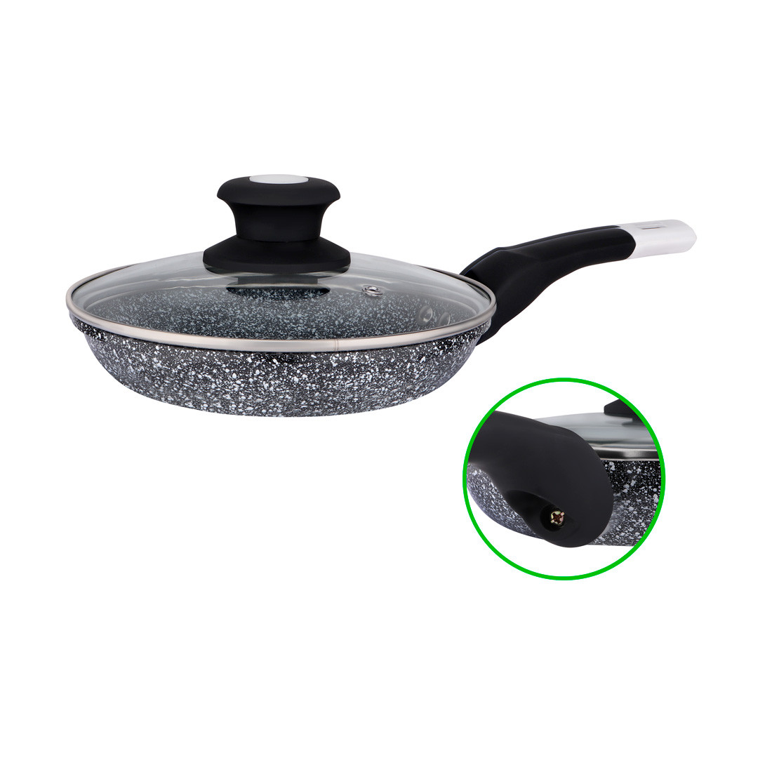 Сковорода алюмінієва D 24 мармур QD-F0324 — L, фото 1