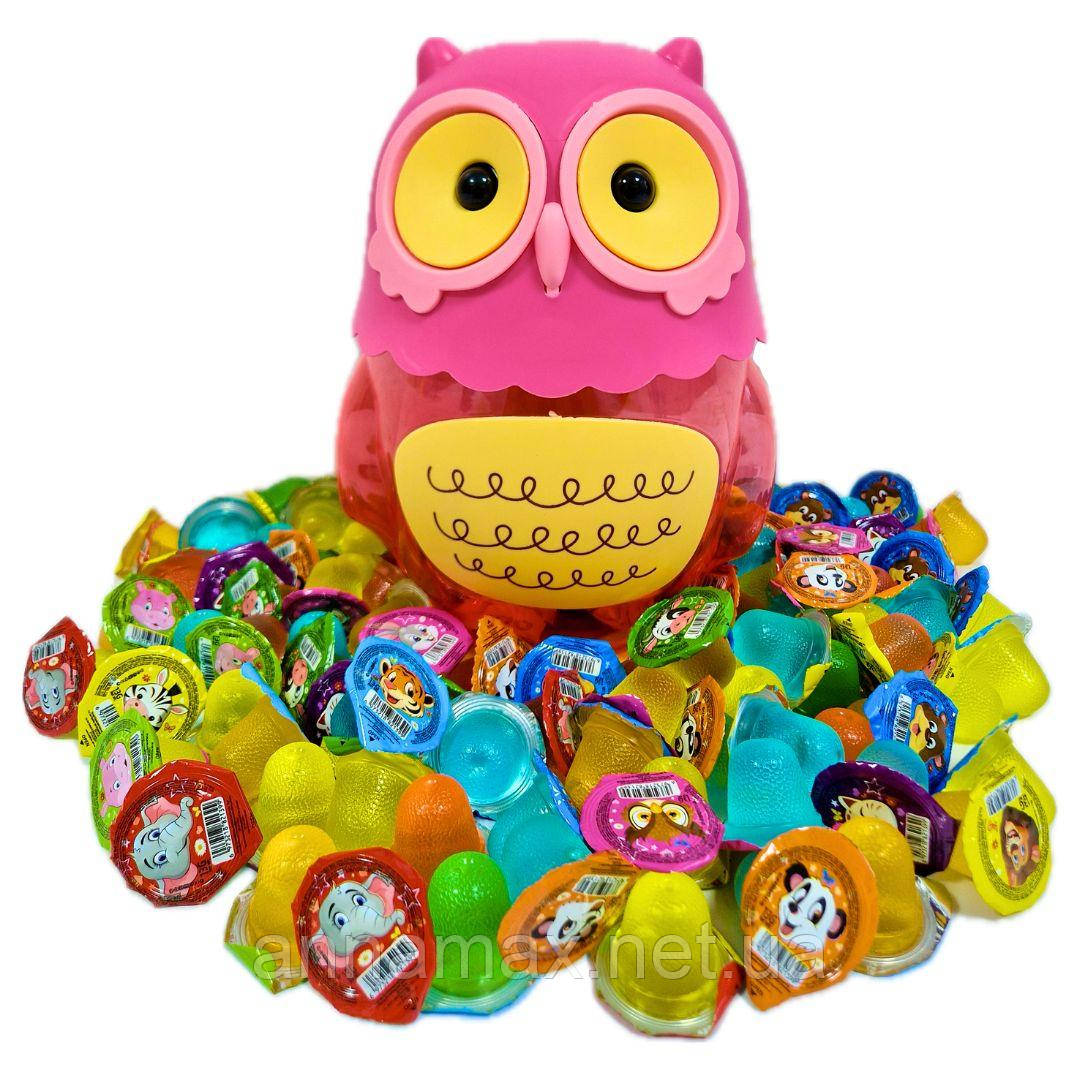 Желейне асорті у вигляді сови Zoo Jelly Cup : 100 желейних цукерок в банці