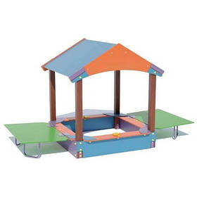 Дитячий пісочний дворик "Домик" із кришкою