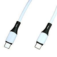Кабель Type-C - Type-C Borofone BX79, білий силіконовий, 3 А, 1 м