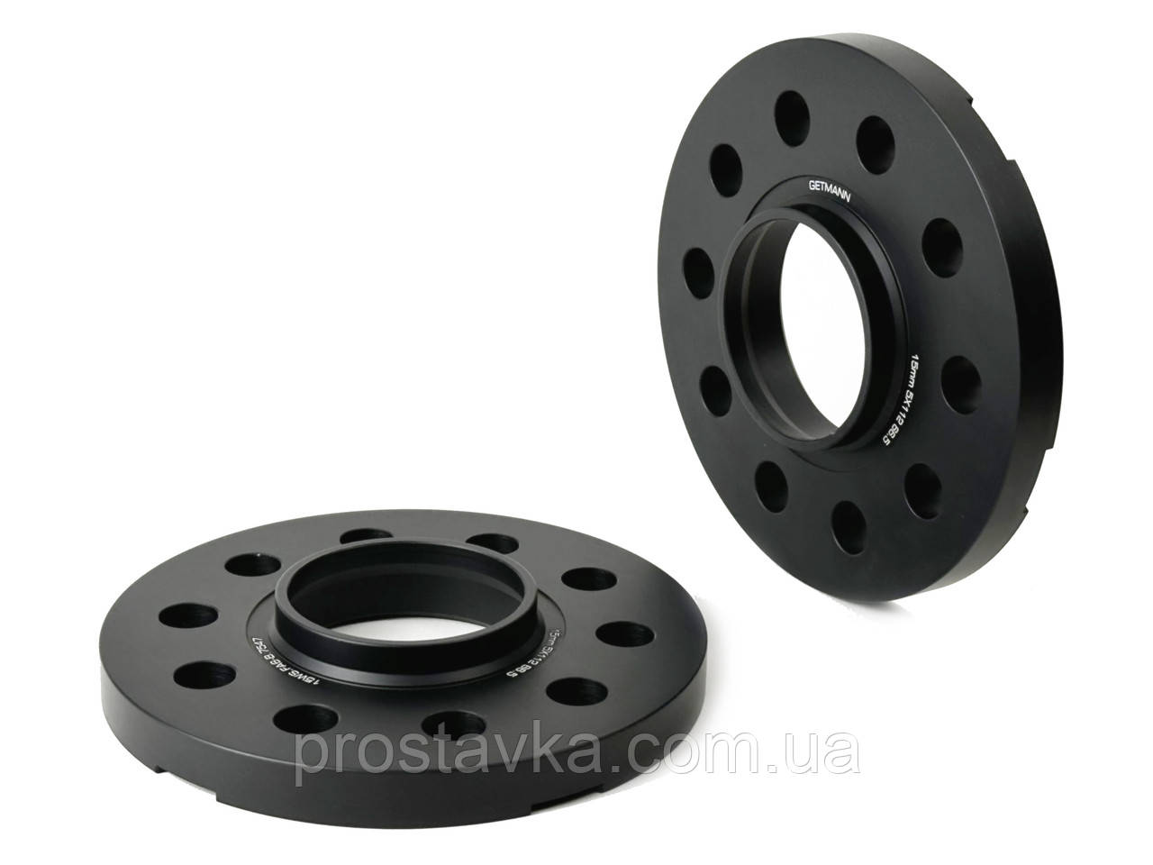 Шайба-проставка з напр. GETMANN | Проставка 15 мм 5/112-66.5 Кована D-154 мм (BMW) Чорна, фото 1