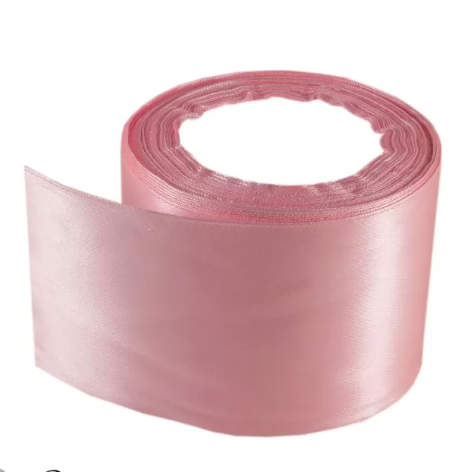 Стрічка атласна ніжно-рожева 5 см - фото 1 - id-p1748668314