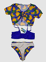 Дитячий підлітковий купальник із накидкою Z.Five 2217 синій 32 34 36 38 40 розмір, зріст 120-160 см, фото 3