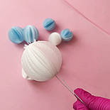 Вафельний декор Slado "Кулі/cфери блакитно-білі" 9 шт., фото 3