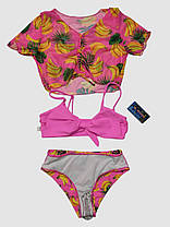 Дитячий підлітковий купальник із накидкою Z.Five 2217 малиновий 32 34 36 38 40 розмір, зріст 120-160 см, фото 4