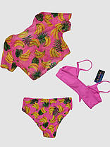 Дитячий підлітковий купальник із накидкою Z.Five 2217 малиновий 32 34 36 38 40 розмір, зріст 120-160 см, фото 2