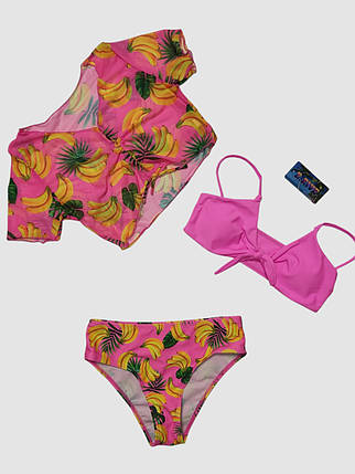 Дитячий підлітковий купальник із накидкою Z.Five 2217 малиновий 32 34 36 38 40 розмір, зріст 120-160 см, фото 1