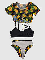 Дитячий підлітковий купальник із накидкою Z.Five 2217 чорний 32 34 36 38 40 розмір, зріст 120-160 см, фото 3