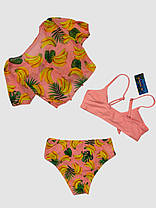 Дитячий підлітковий купальник з накидкою Z.Five 2217 персиковий 32 34 36 38 40 розмір, зріст 120-160 см, фото 2