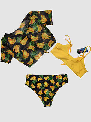 Дитячий підлітковий купальник з накидкою Z.Five 2217 жовтий 32 34 36 38 40 розмір, зріст 120-160 см, фото 2