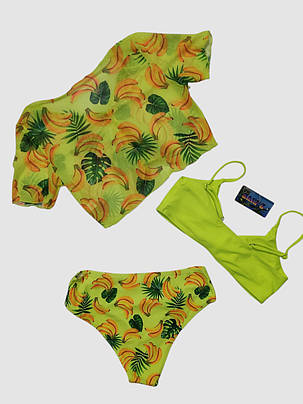 Дитячий підлітковий купальник з накидкою Z.Five 2217 лимонний 32 34 36 38 40 розмір, зріст 120-160 см, фото 2