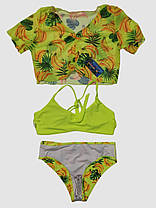 Дитячий підлітковий купальник з накидкою Z.Five 2217 лимонний 32 34 36 38 40 розмір, зріст 120-160 см, фото 3