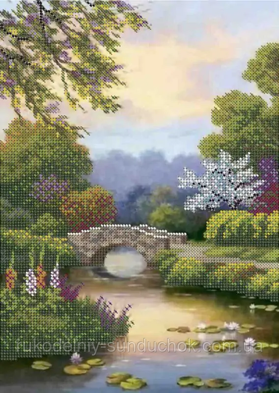 Схема для вишивання бісером ТМ Acorns Весняний місток А4-К-1406, фото 1