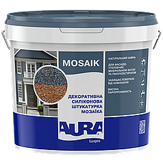 Декоративна силіконова штукатурка "мозаїка" Aura Luxpro Mosaik M10 (1мм), S112, 15кг