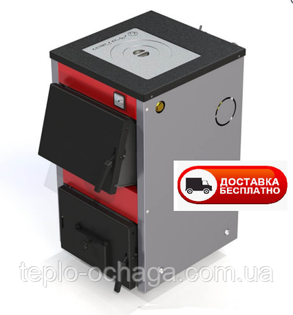Опалювальний котел на дровах PROTECH ТТП-12С D Luxe з плитою, фото 1