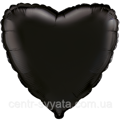 Фольгована кулька Flexmetal 18"(45 см) Серце пастель чорне