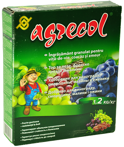 Добриво 1,2 кг для винограду, смородини, малини та ожини Agrecol, фото 1