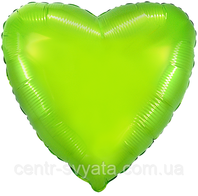 Фольгована кулька Flexmetal 18"(45 см) Серце металік салатове (ДЕФЕКТ)