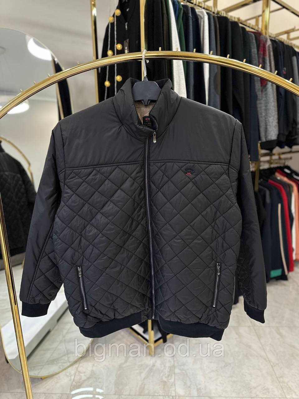 Чоловіча куртка на хутрі Massimar 4069 батал 6-8XL чорна