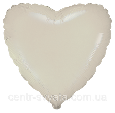 Фольгована кулька Flexmetal 18"(45 см) Серце сатин кремове