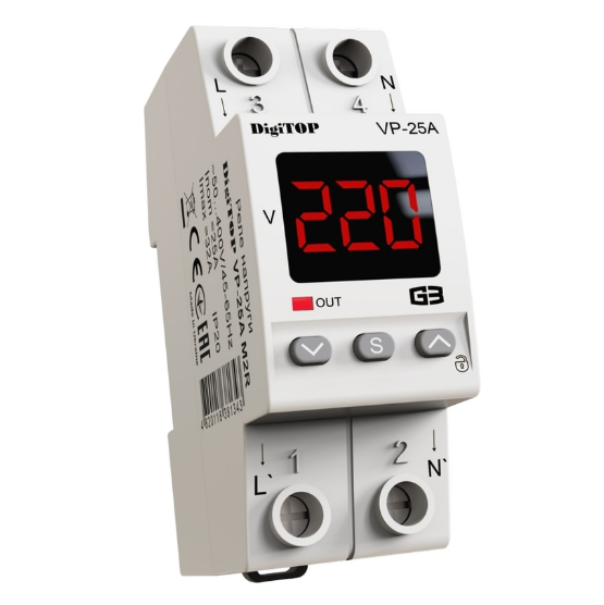 Реле напруги DigiTOP VP-25A M2R 4820118381343