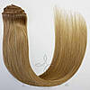 Натуральне Європейське Волосся на Заколках 66 см 160 грам, Світло-Русявий №16, фото 4