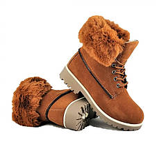 . Змінні Напівчоботи Жіночі Коричневі з Хухом Черевики Руді (розміри: 36) - 44-4