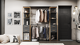 Передпокій (прихожа) з ДСП Катя 1 антрацит/дуб артизан Світ Меблів