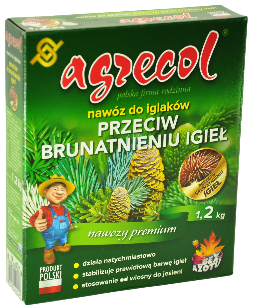 Добриво Agrecol 1,2 кг — проти пожовтіння хвої хвойних рослин, магній 16%, фото 1
