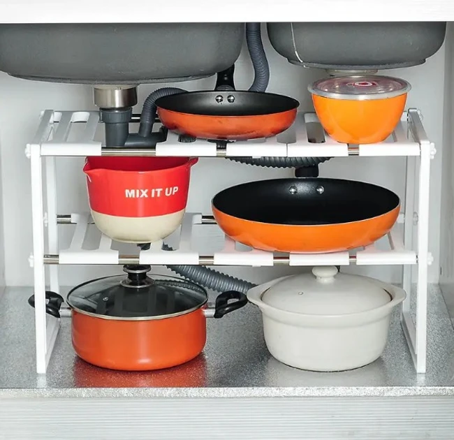 Регульована кухонна полиця для зберігання 38-70 см KITCHEN RACK, фото 1