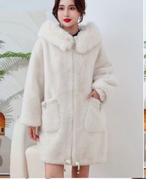Кардиган жіночий теплий альпака м'який пухнастий на блискавці з капюшоном на кулісці