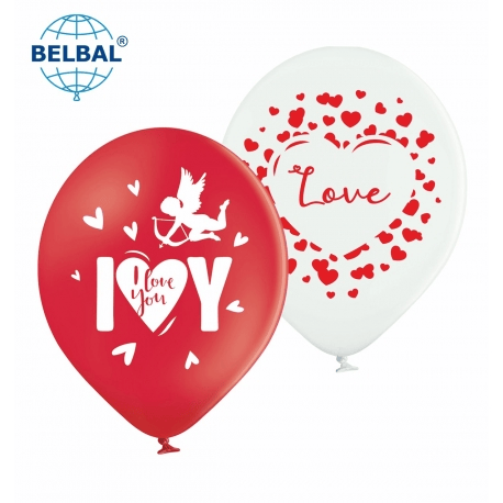 Латексні повітряні кульки 12" (30см.) "Купідон" асорті BelBal 1 шт.