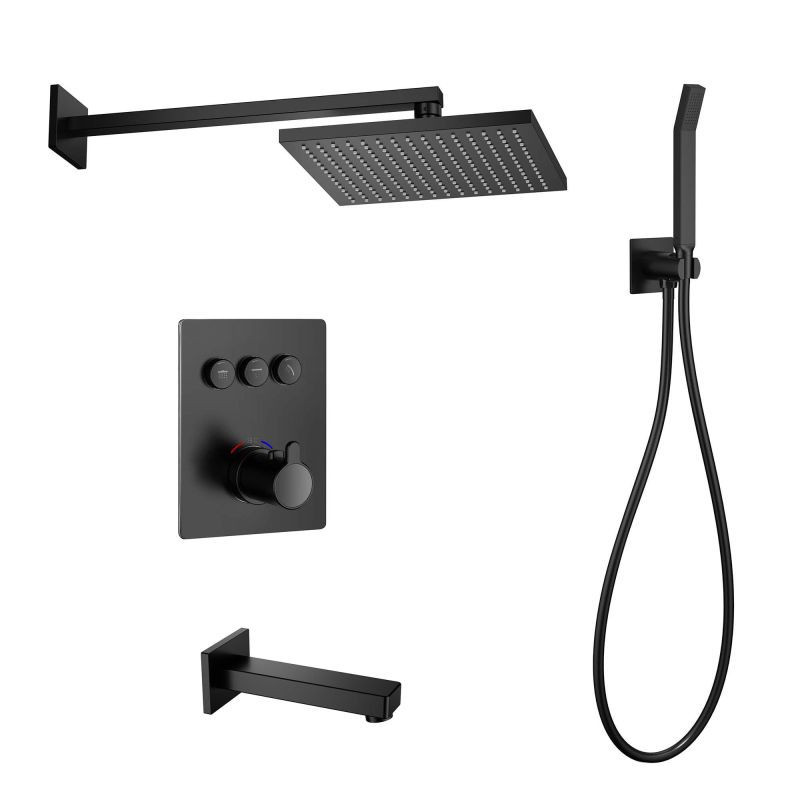 Душова система прихованого монтажу Imprese Smart Click ZMK101901231 чорний матовий, фото 1