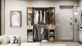 Передпокій (прихожа) з ДСП Катя 2 дуб крафт сірий/чорний Світ Меблів