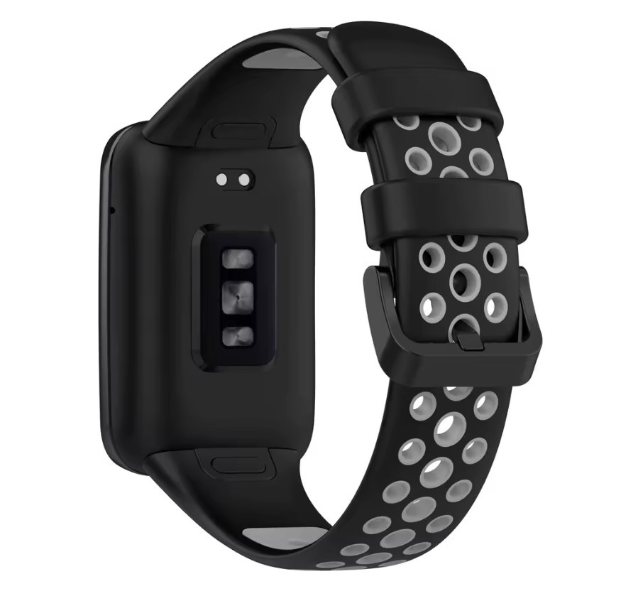 Силіконовий ремінець Primo Perfor Classic для фітнес браслета Xiaomi Smart Band 7 Pro - Black-Grey, фото 1