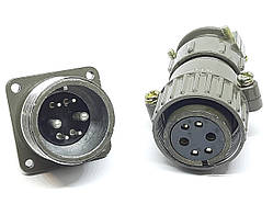 Металевий силовий роз'єм P28K3Q на 6 контактів